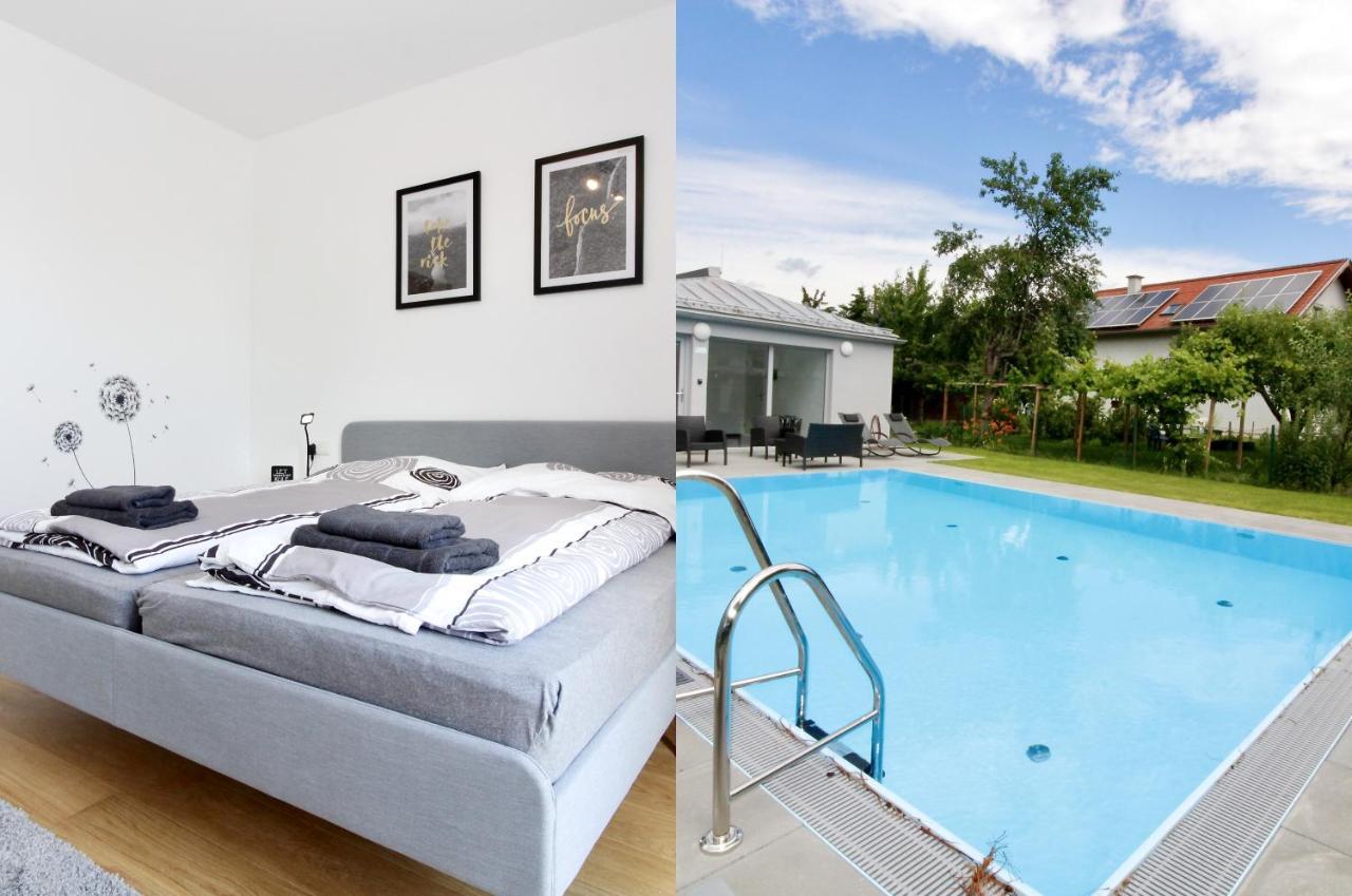 Modern Balcony Apartment With Pool Close To Lake In "Donaustadt" Wina Bagian luar foto
